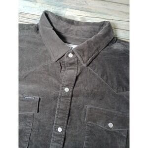 Poncho Men's XL Long Sleeve Corduroy Western Pearl Snap Button Snap Shirt